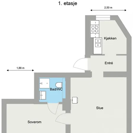 Entire 1-bedroom Flat With Courtyard In Old Town * Осло